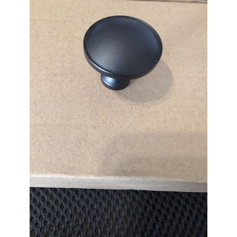 10 Pk Black Satin Matte round knobs cabinet door pull handle Long & Short bolts